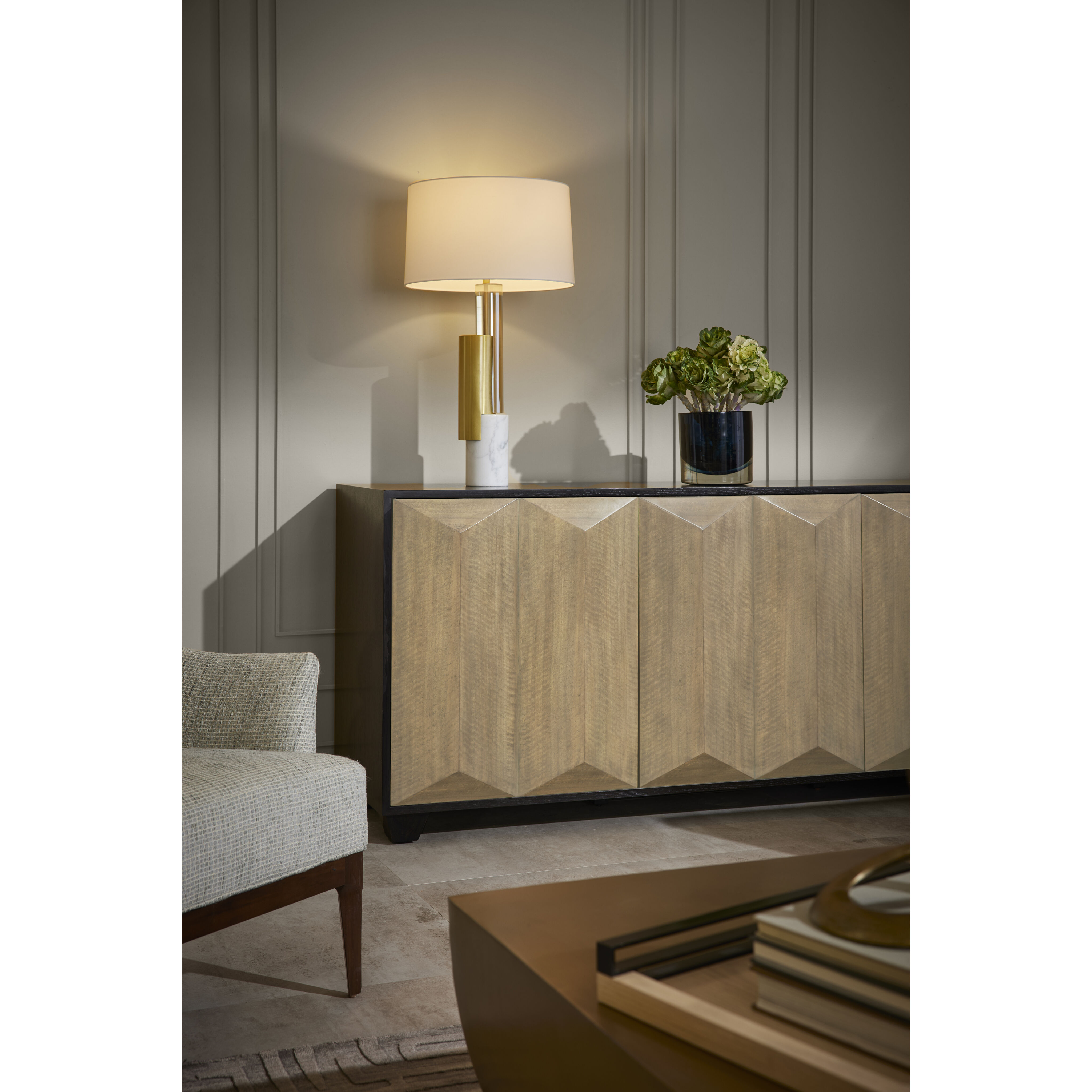 Sapphire 34 inch Chamois Gray Credenza